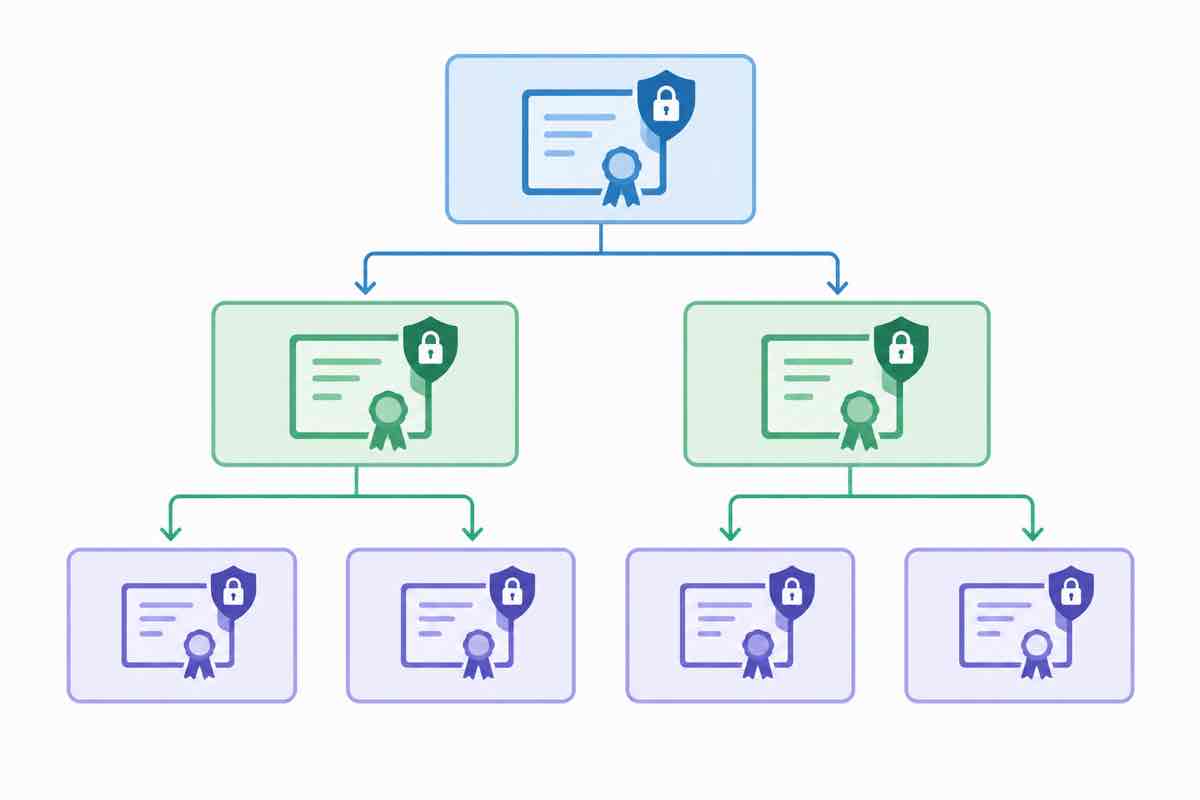 SSL certificate chain hierarchy from root to leaf